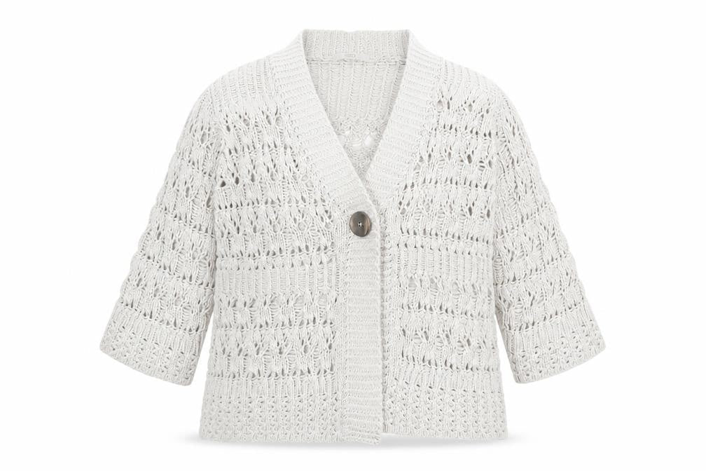 Marks and Spencer Womens Beige V-Neck Acrylic Cardigan Jumper Size 14