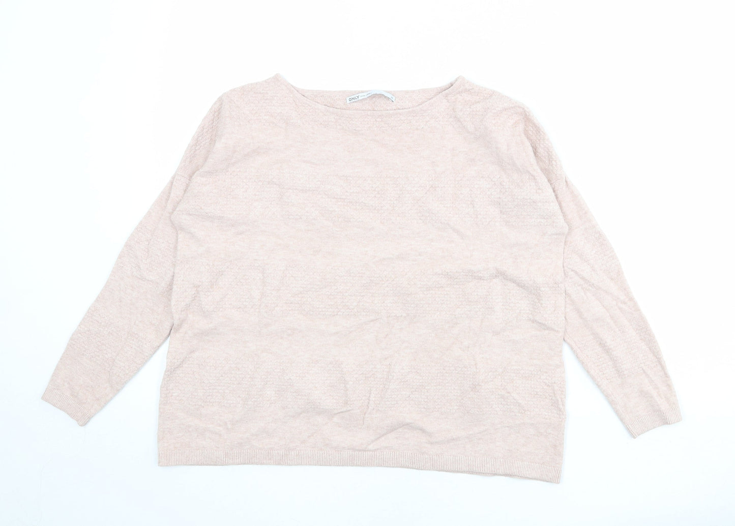 Only Womens Pink Round Neck Viscose Pullover Jumper Size M