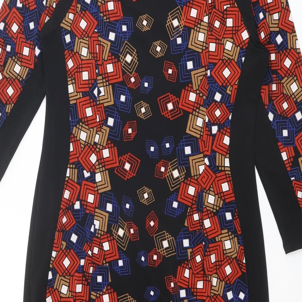 Marks and Spencer Womens Multicoloured Geometric Polyester Shift Size 10 Round Neck Pullover