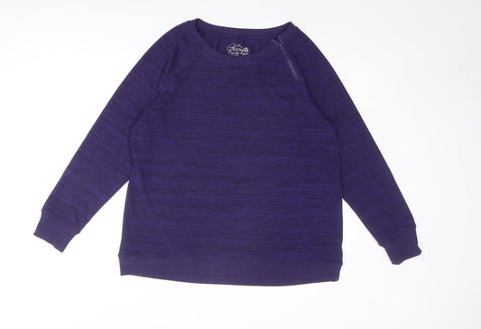 Gerry Womens Purple Polyester Pullover Sweatshirt Size XL Zip