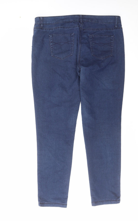Great Plains Womens Blue Cotton Skinny Jeans Size 16 L30 in Regular Zip