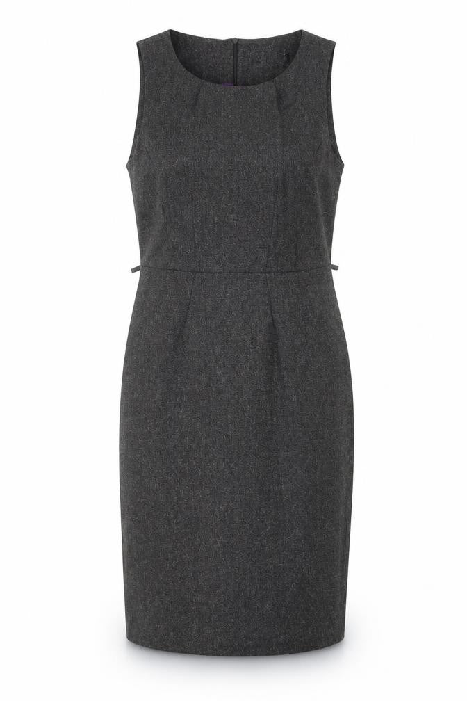 BHS Womens Grey Polyester Shift Size 12 Round Neck Zip