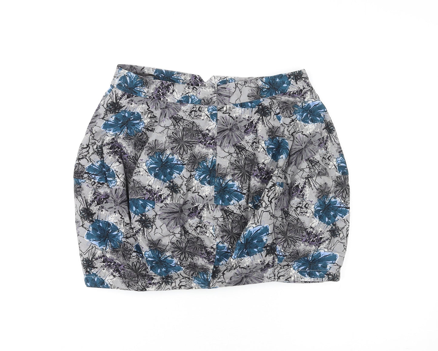 VERO MODA Womens Multicoloured Floral Polyester Mini Skirt Size 10 Zip