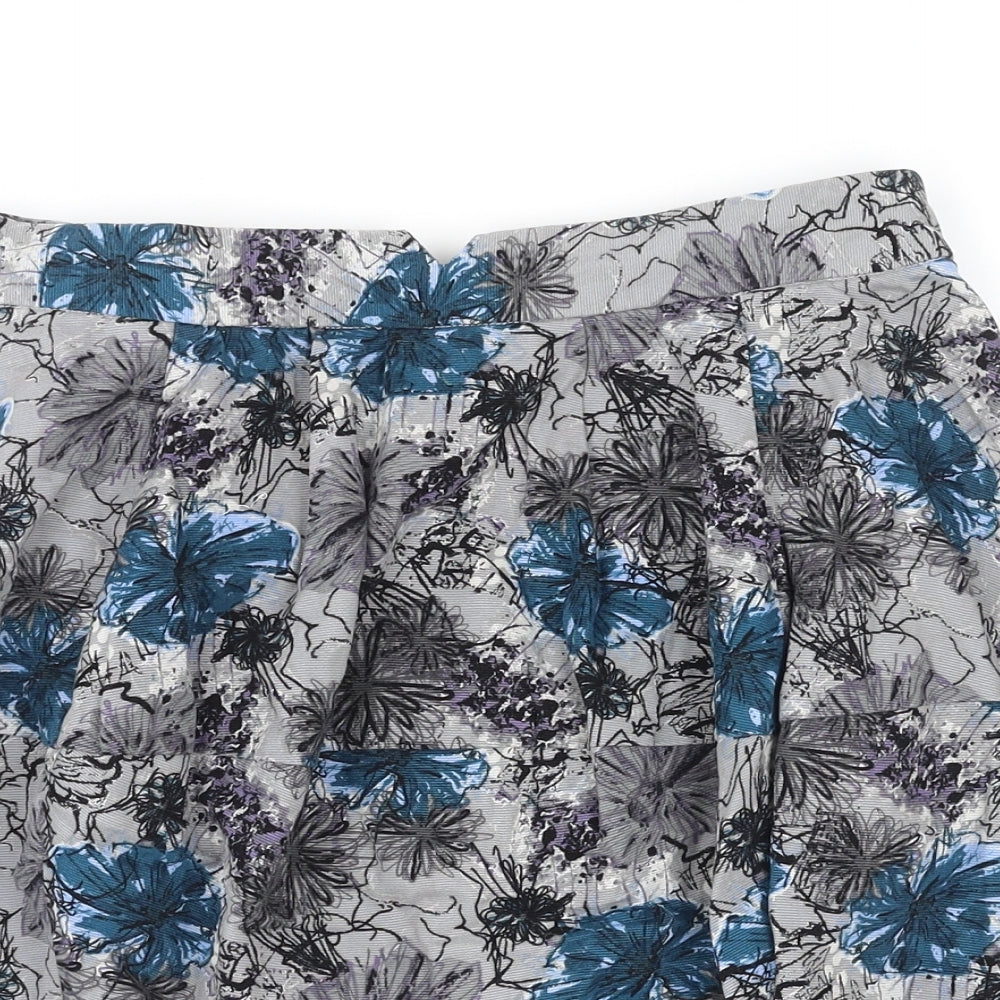 VERO MODA Womens Multicoloured Floral Polyester Mini Skirt Size 10 Zip