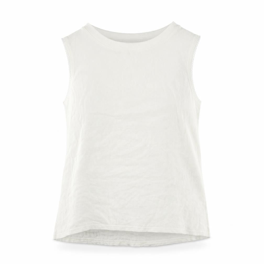 New Look Womens Ivory Polyester Basic Tank Size 14 Round Neck