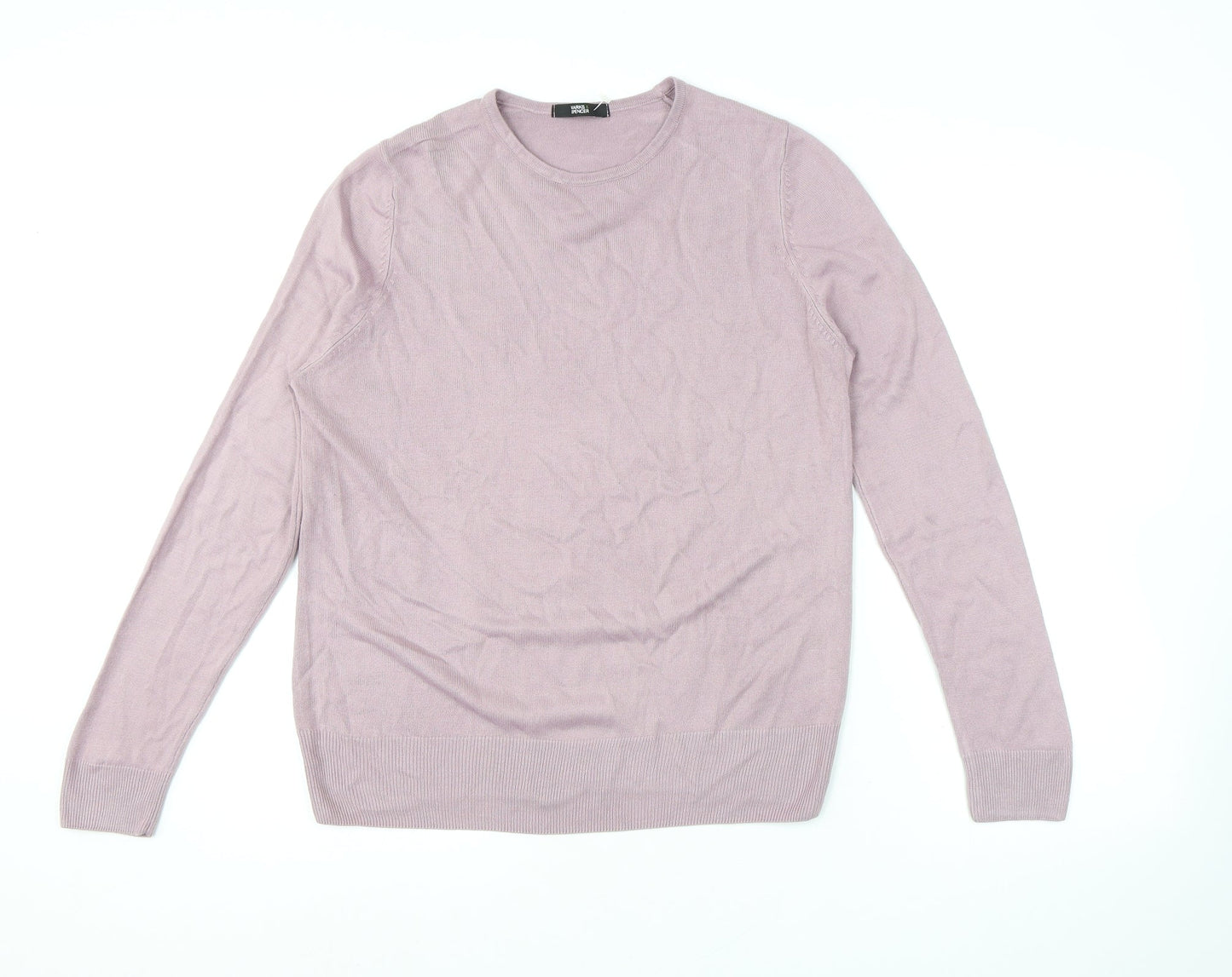 Marks and Spencer Womens Purple Round Neck Acrylic Pullover Jumper Size 14