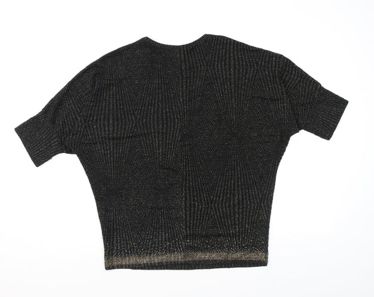 Klass Womens Black Polyamide Basic Blouse Size S V-Neck
