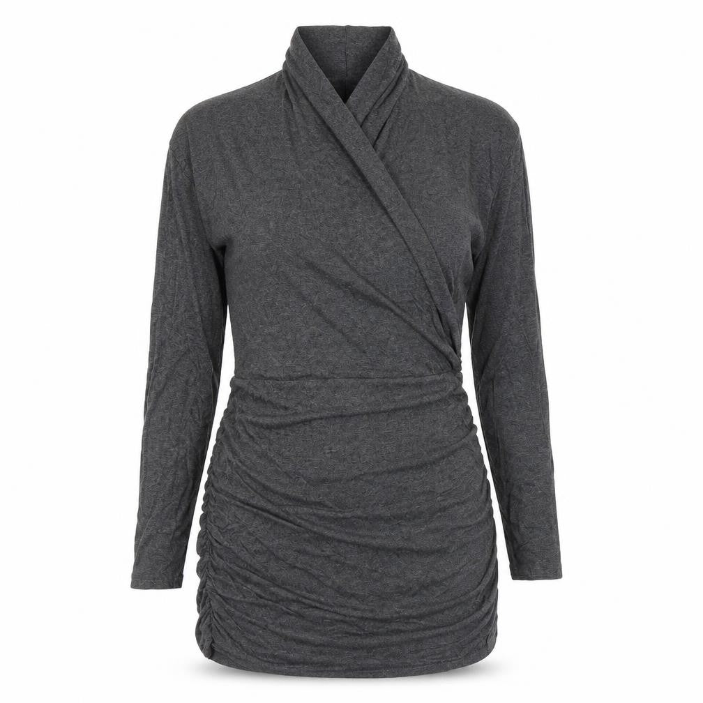 Isabella Oliver Womens Grey Viscose Mini Size 12 Mock Neck Pullover