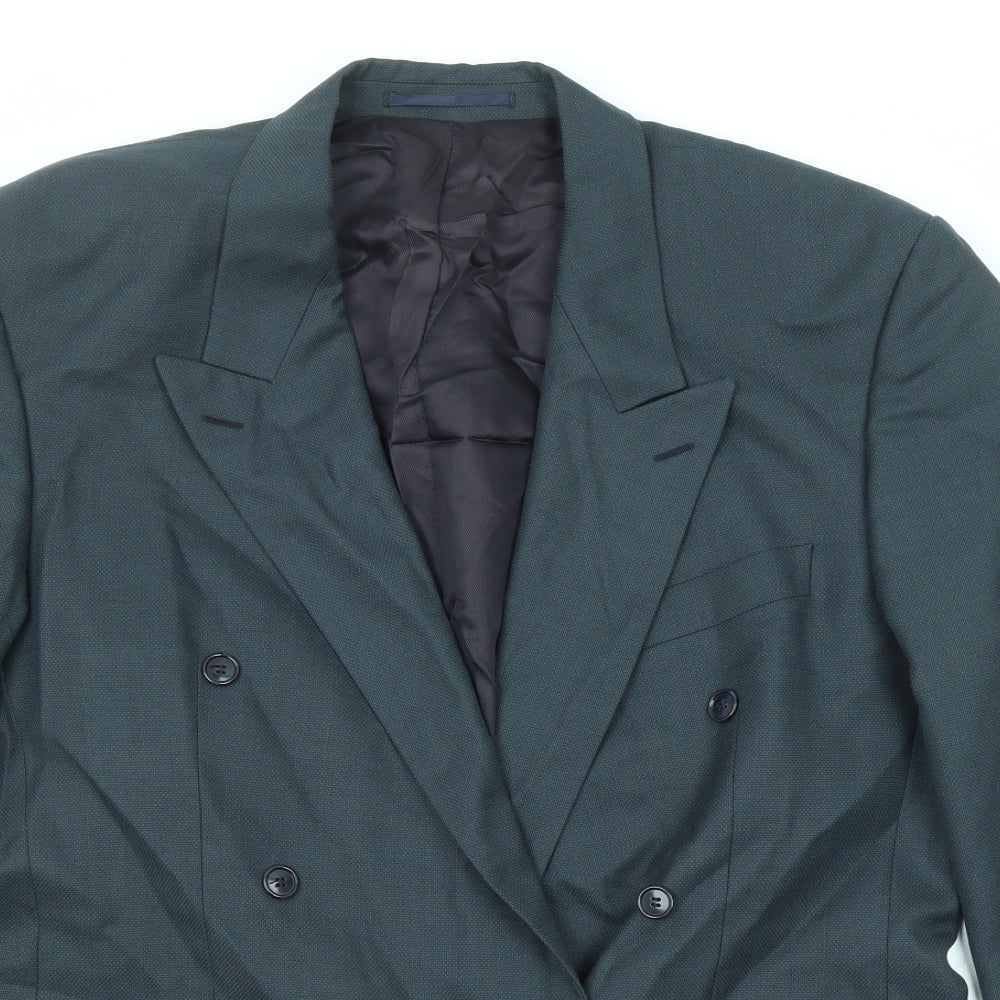 Pin Stripe Mens Grey Wool Jacket Suit Jacket Size 42 Regular