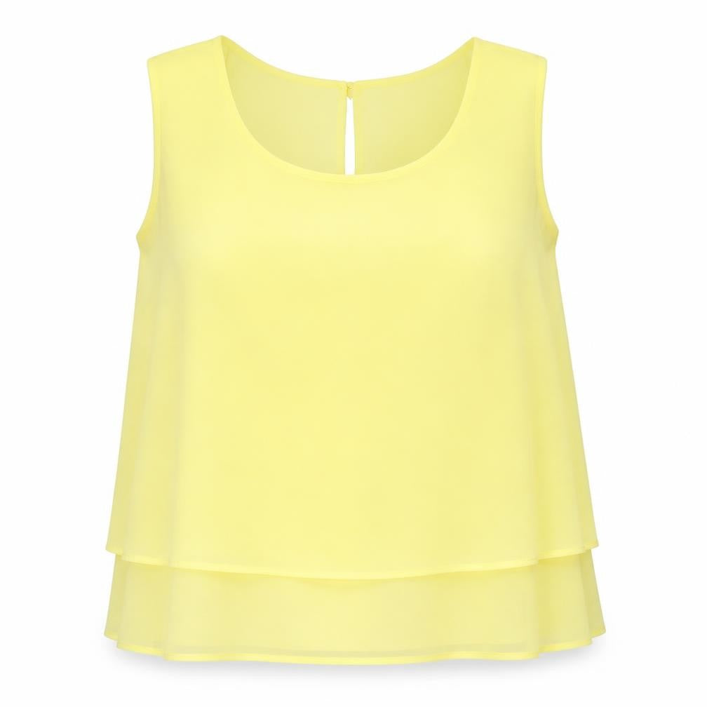 Wallis Womens Yellow Polyester Basic Tank Size 12 Boat Neck