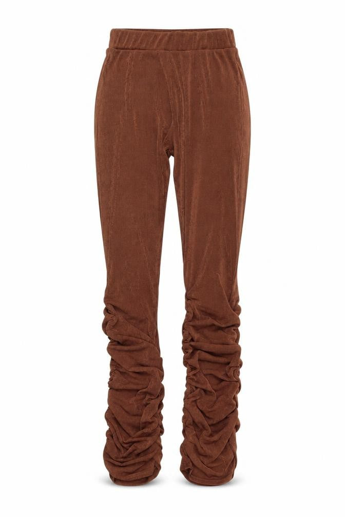 PRETTYLITTLETHING Womens Brown Polyester Trousers Size 8 L31 in Regular