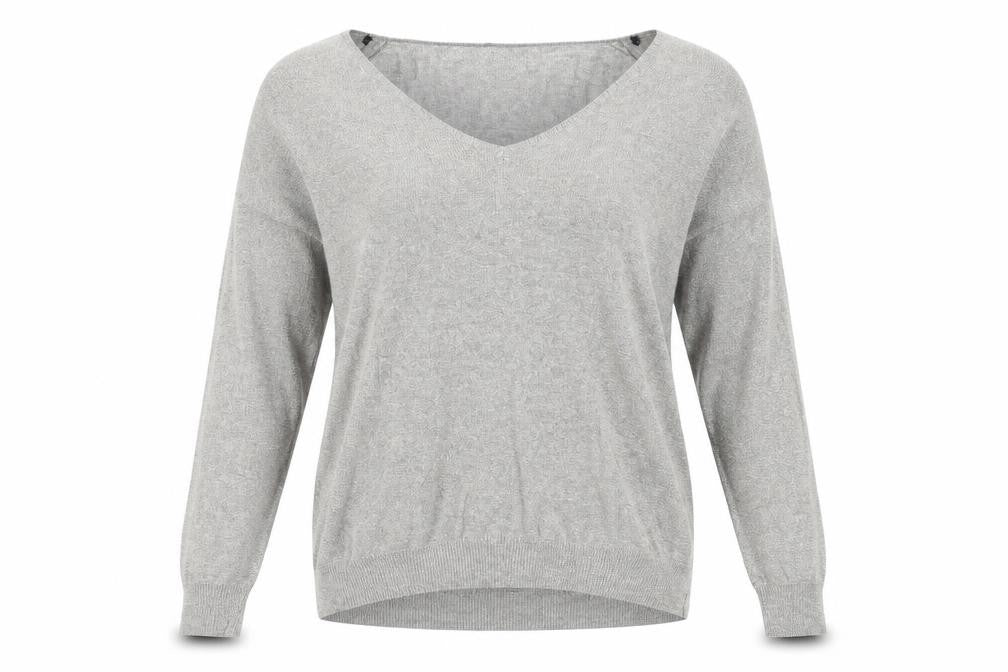 Dorothy Perkins Womens Grey V-Neck Viscose Pullover Jumper Size 12