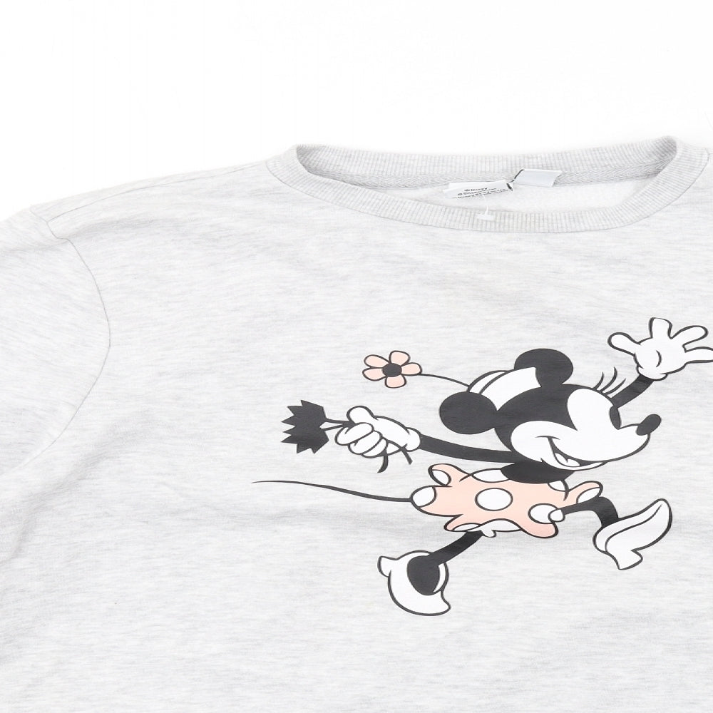 Disney Womens Grey Cotton Pullover Sweatshirt Size XS Pullover - Minnie Mouse