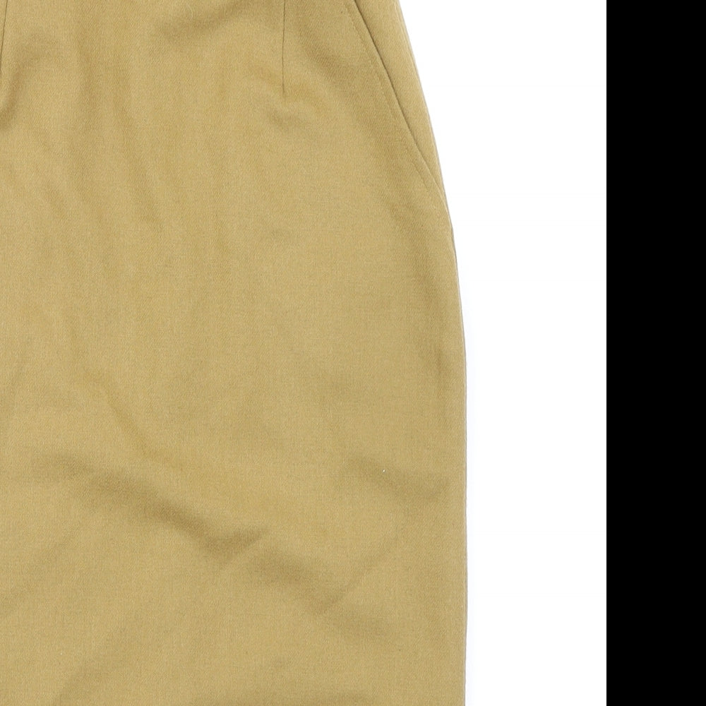 Telesport Womens Beige Wool Straight & Pencil Skirt Size 10 Zip