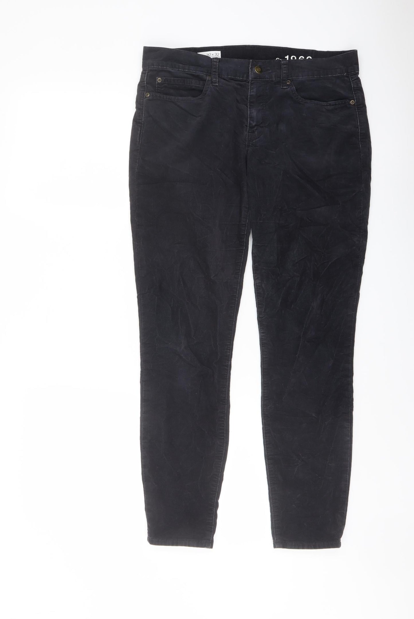 Gap Womens Blue Cotton Trousers Size 30 in L32 in Regular Button