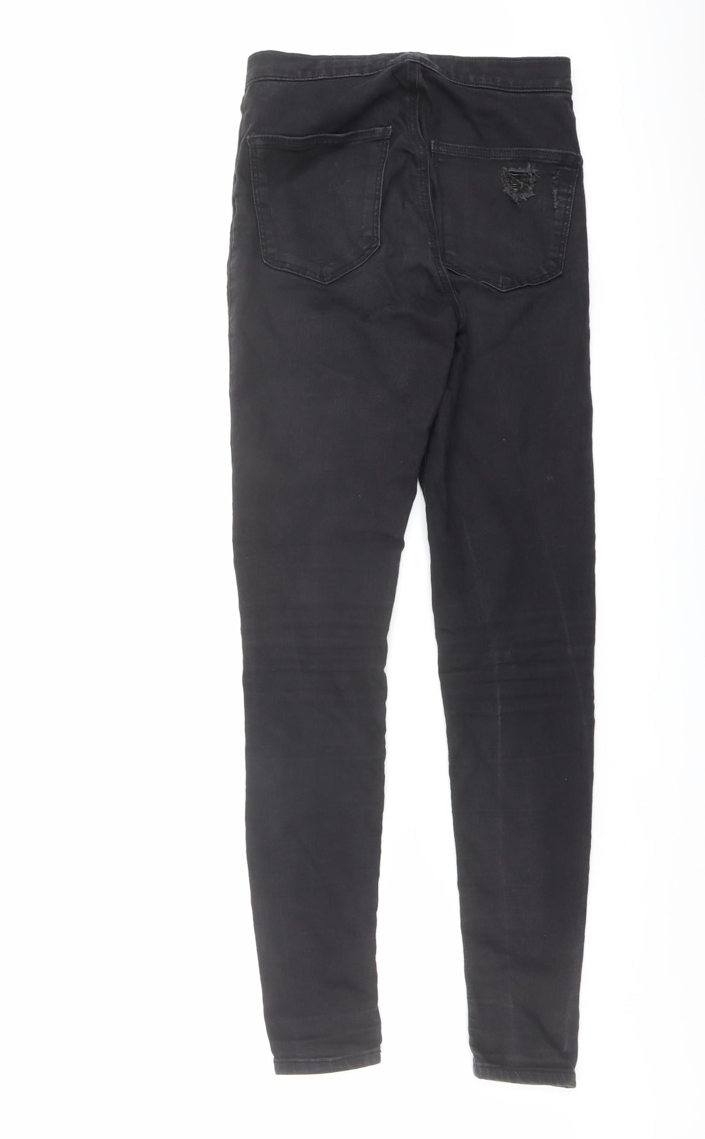 Topshop Womens Black Cotton Skinny Jeans Size 28 in L32 in Regular Button