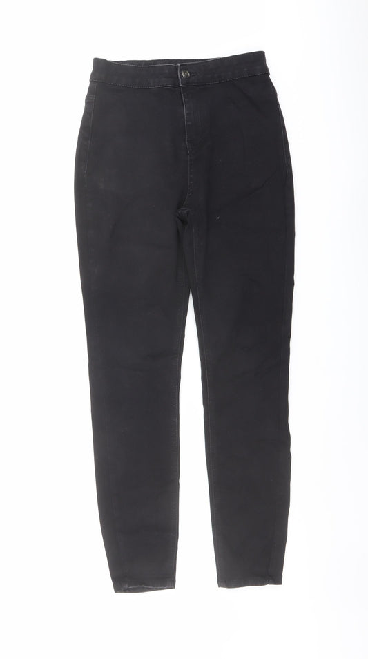 TU Womens Black Cotton Skinny Jeans Size 10 L27 in Regular Button