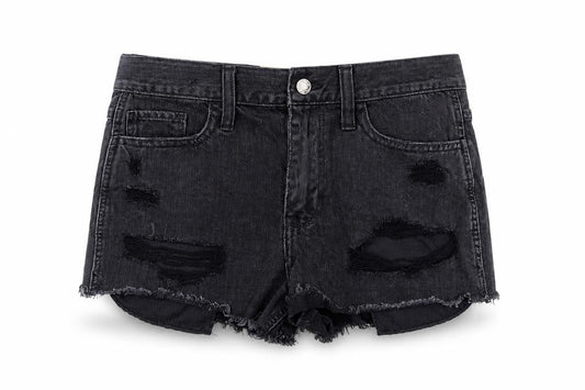 Hollister Womens Grey Cotton Cut-Off Shorts Size 27 in L3 in Regular Zip - Distressed look