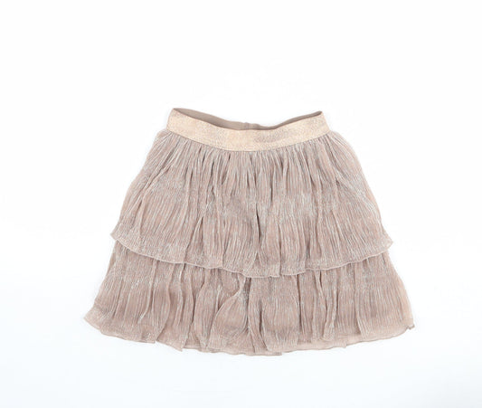 NEXT Girls Pink Polyester Skater Skirt Size 7 Years Regular Pull On - Elasticated Waist