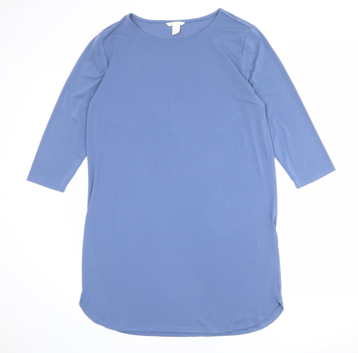 H&M Womens Blue Polyester A-Line Size M Round Neck Pullover