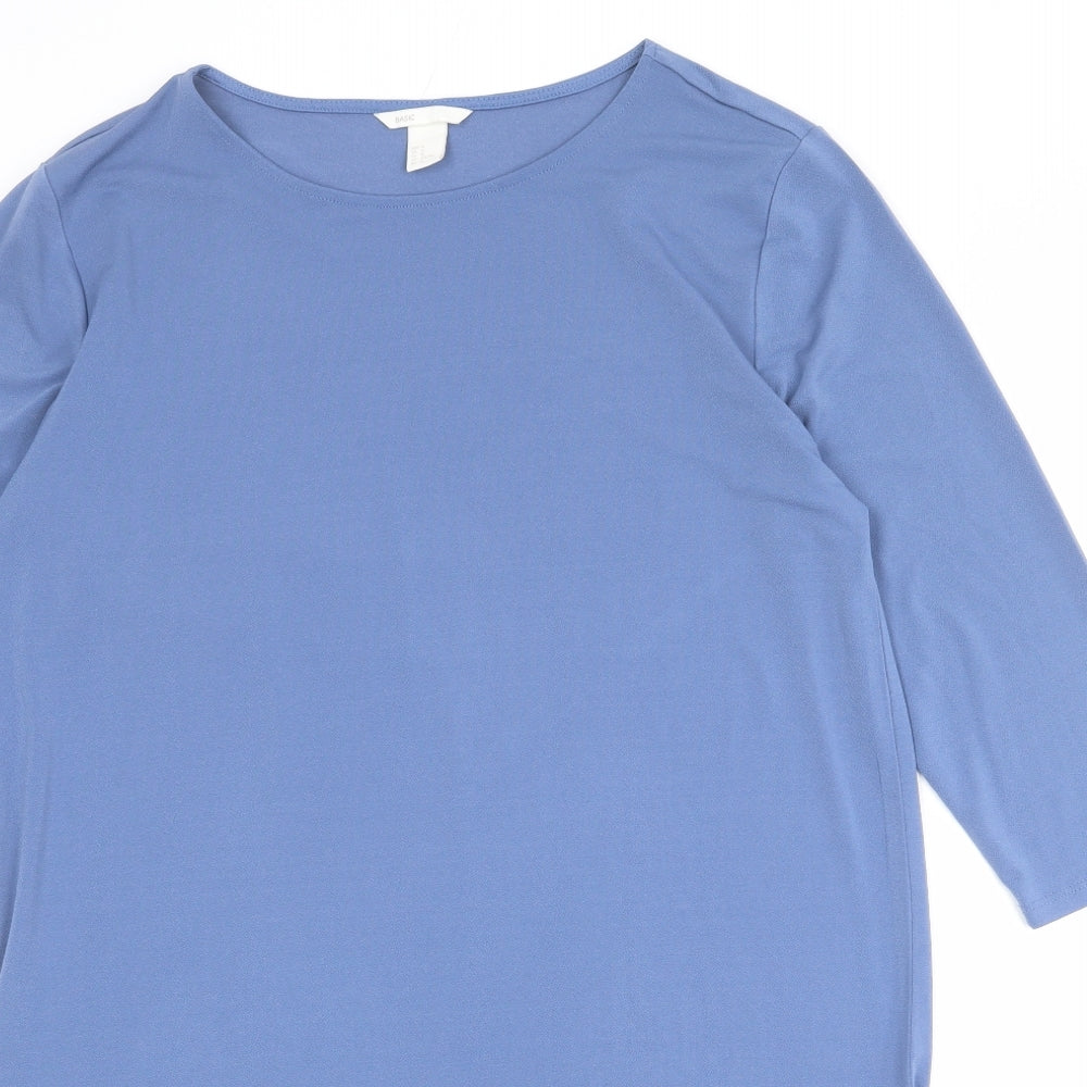 H&M Womens Blue Polyester A-Line Size M Round Neck Pullover