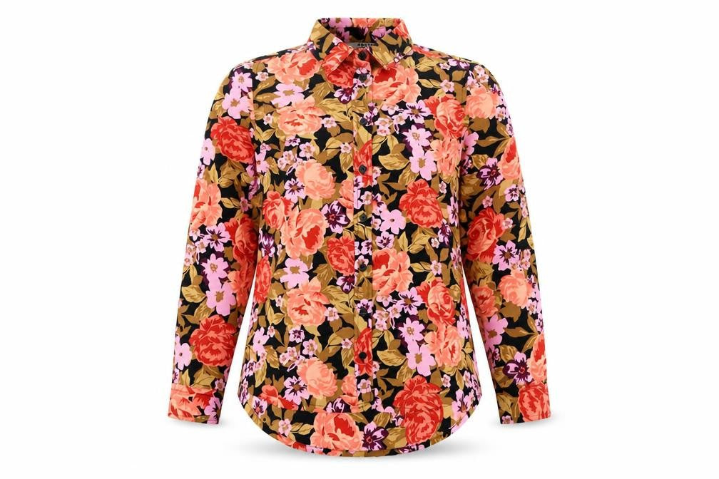 Dorothy Perkins Womens Multicoloured Floral Polyester Basic Button-Up Size 6 Collared