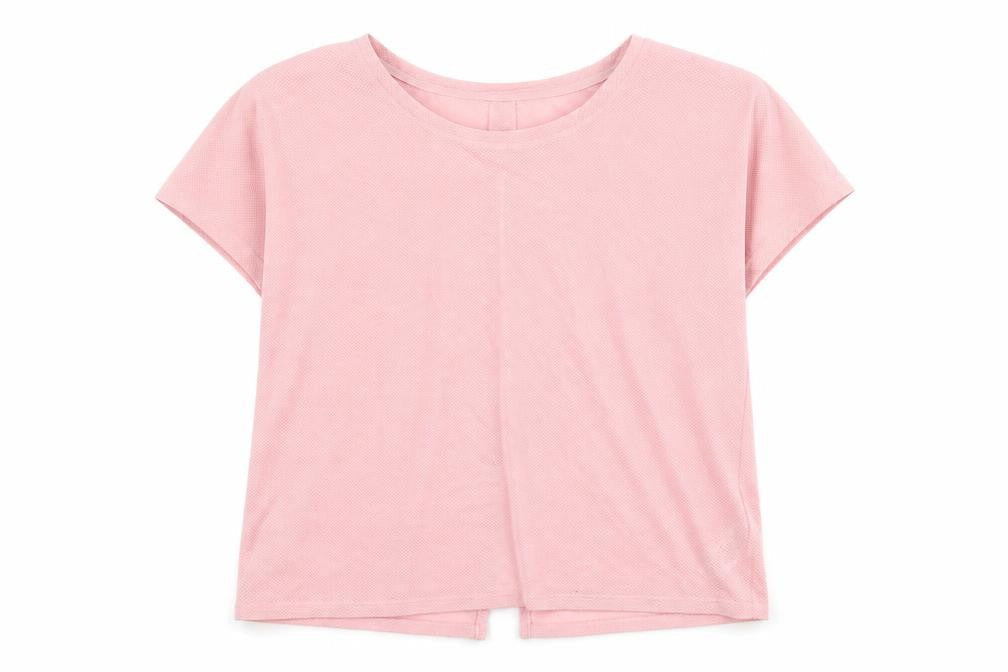 Marks and Spencer Womens Pink Polyester Basic T-Shirt Size 10 Boat Neck