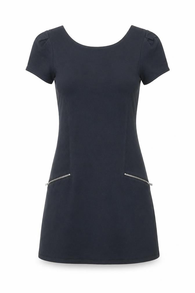 Oasis Womens Grey Cotton A-Line Size XS Round Neck Zip
