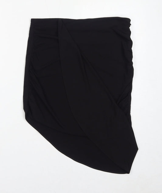 Zara Womens Black Polyester Bandage Skirt Size M Zip