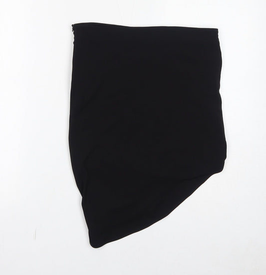 Zara Womens Black Polyester Bandage Skirt Size M Zip