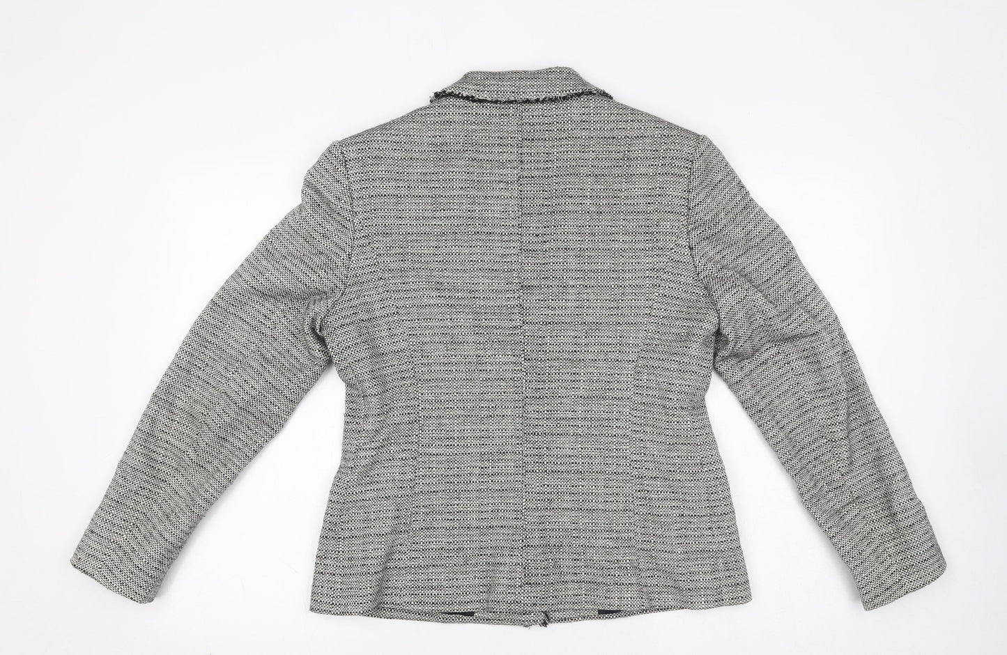 Debenhams Womens Grey Geometric Jacket Blazer Size 14 Button