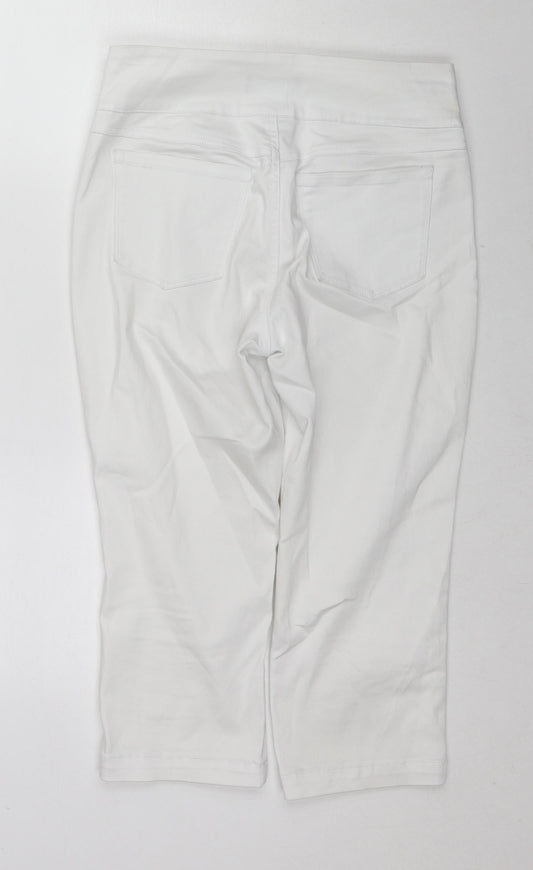 French Dressing Jeans Womens White Cotton Straight Jeans Size 10 L20 in Regular Zip