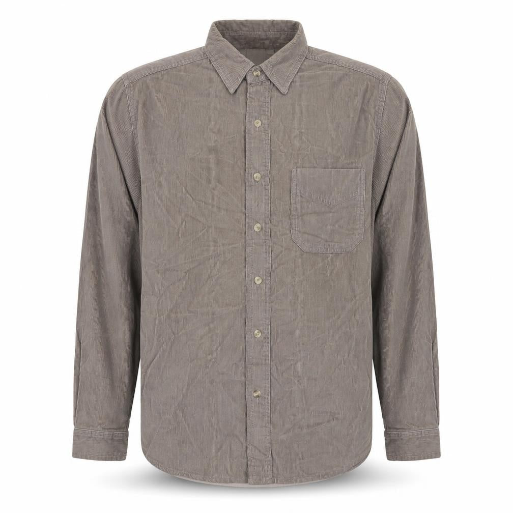 Cotton Traders Mens Brown Cotton Button-Up Size S Collared Button
