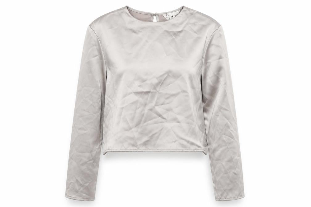 H&M Womens Beige Polyester Basic Blouse Size XS Round Neck