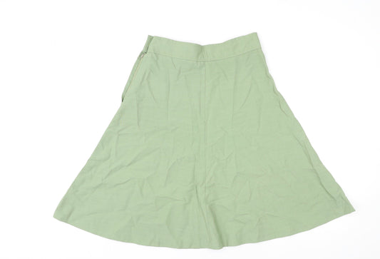 Matthew Royce Womens Green Polyester Skater Skirt Size 16 Zip