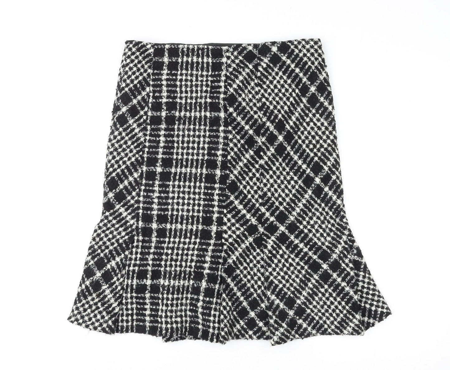Zara Womens Multicoloured Plaid Acrylic A-Line Skirt Size 12 Zip