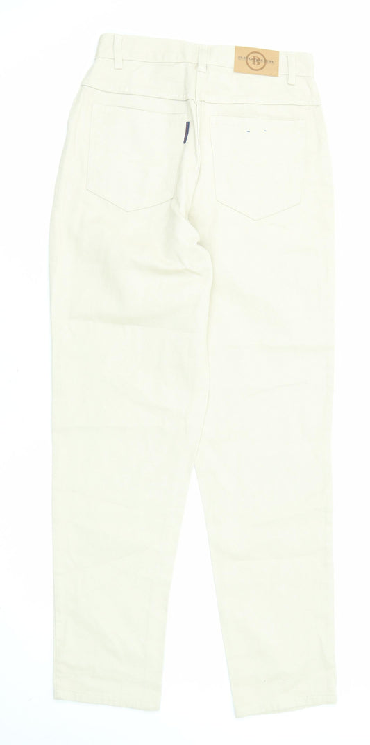 Brooker Girls Beige Cotton Straight Jeans Size 16 Years L29 in Regular Zip