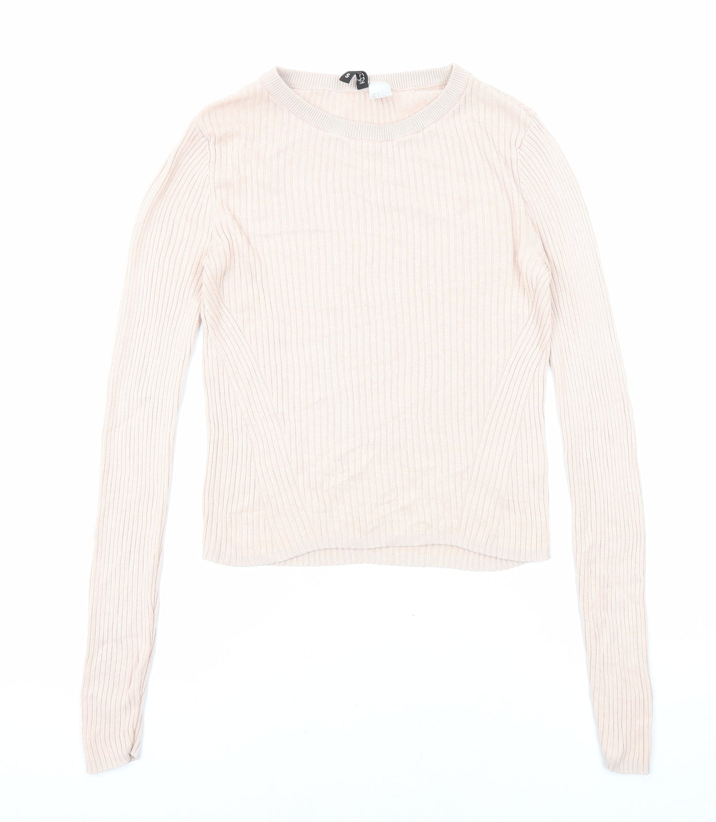Divided by H&M Womens Pink Crew Neck Acrylic Pullover Jumper Size S