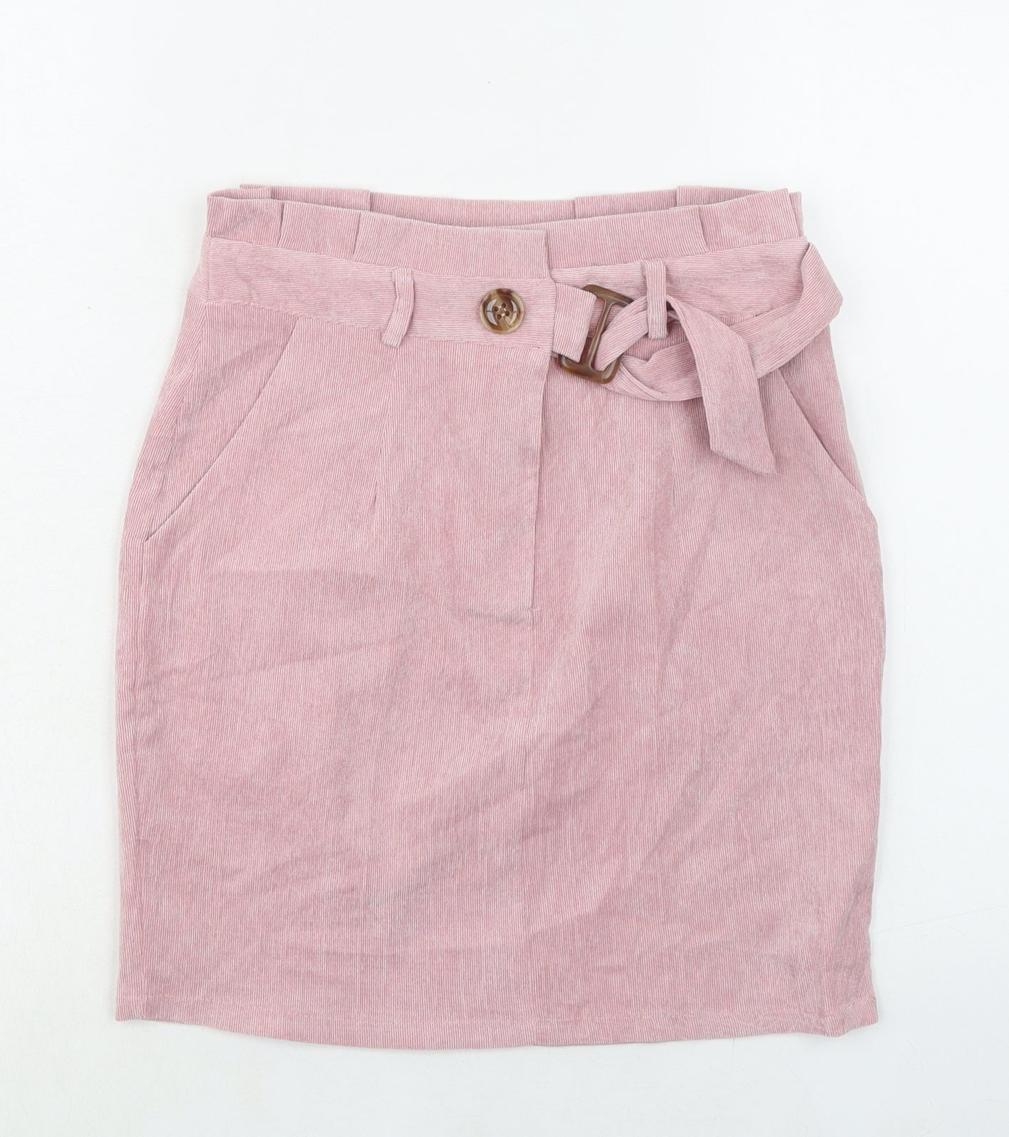 QED London Womens Pink Polyester A-Line Skirt Size 8 Zip