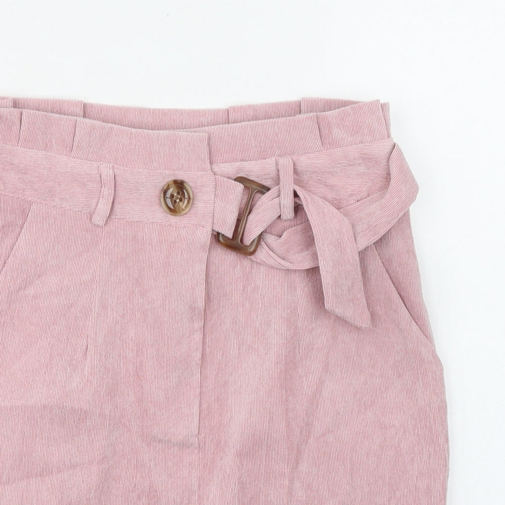 QED London Womens Pink Polyester A-Line Skirt Size 8 Zip