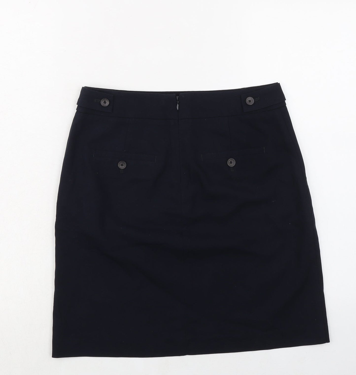 NEXT Womens Blue Polyester A-Line Skirt Size 10 Zip