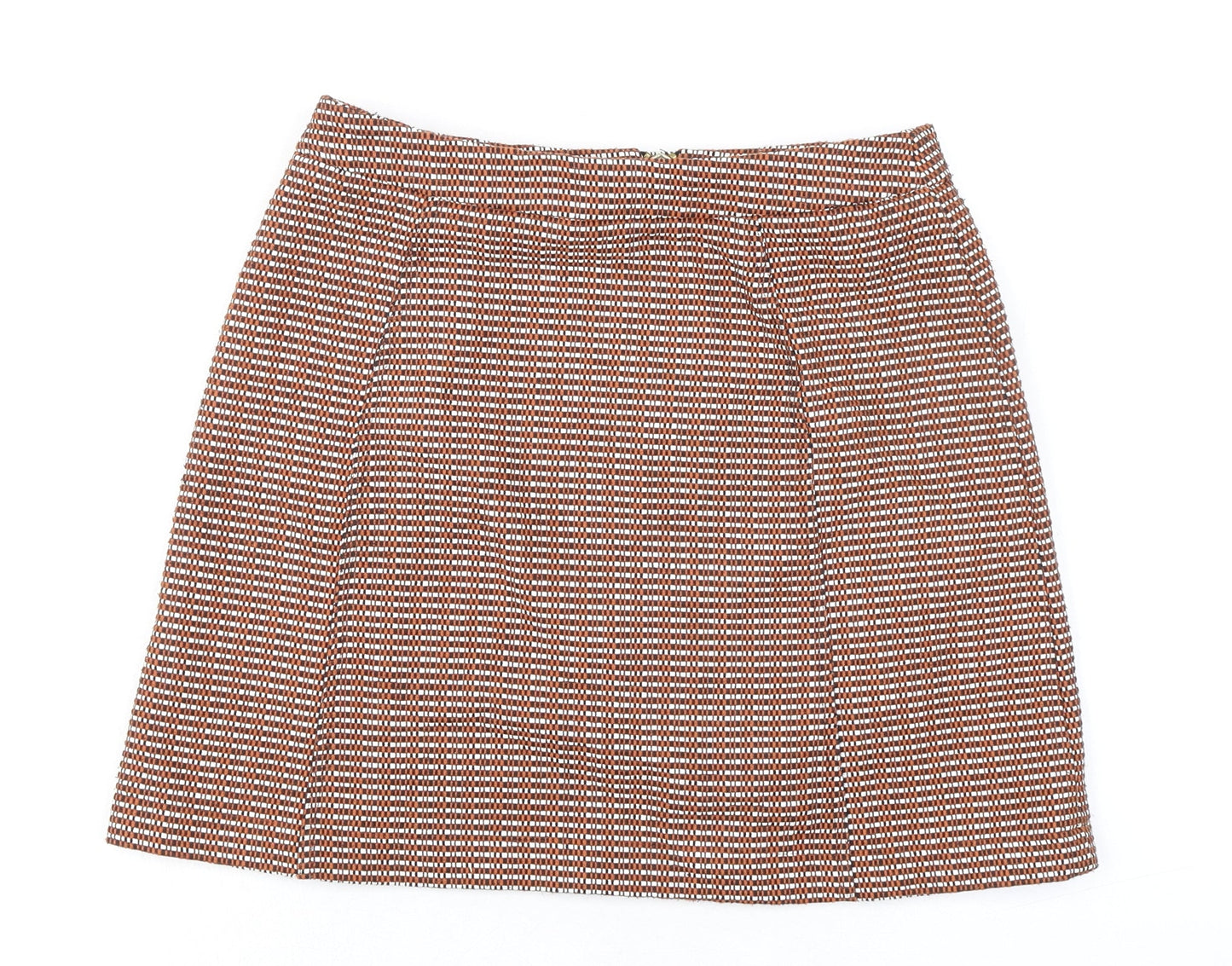 Topshop Womens Ivory Geometric Polyester A-Line Skirt Size 6 Zip