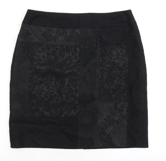 Gerry Weber Womens Black Polyester A-Line Skirt Size 32 in Zip