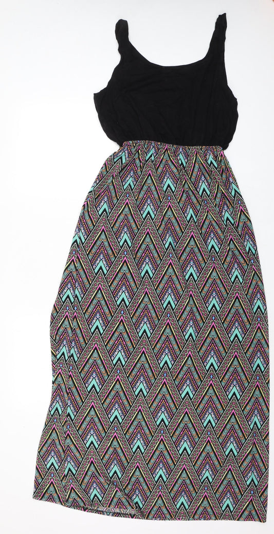 Eclipse Womens Multicoloured Geometric Polyester Maxi Size L Round Neck Pullover