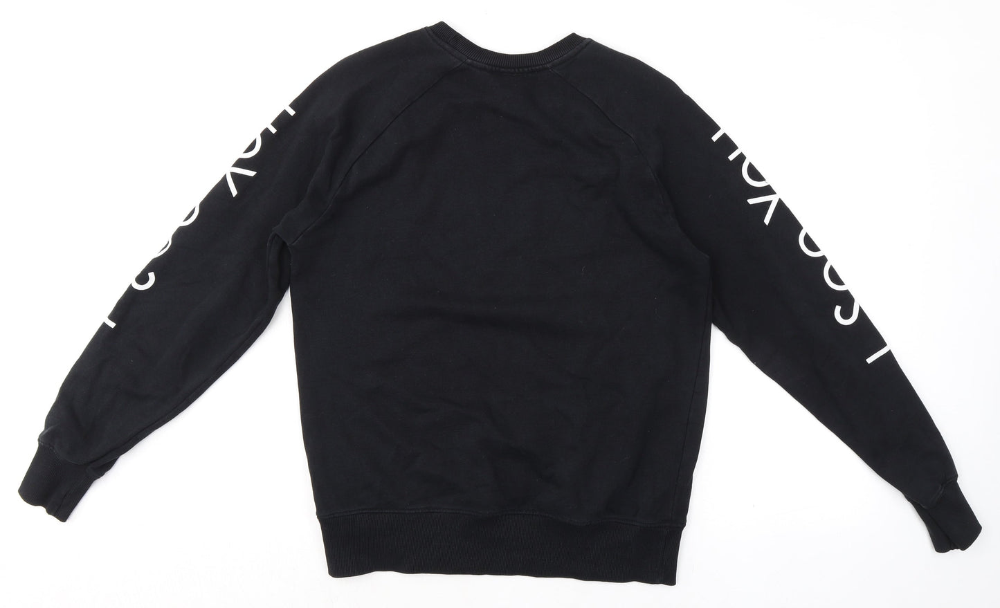 Earth Positive Mens Black Cotton Pullover Sweatshirt Size S