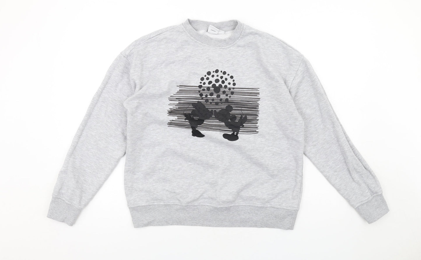 Disney Womens Grey Cotton Pullover Sweatshirt Size XS Pullover - Mickey Minnie Mouse