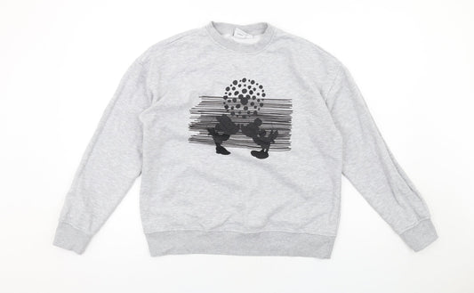 Disney Womens Grey Cotton Pullover Sweatshirt Size XS Pullover - Mickey Minnie Mouse