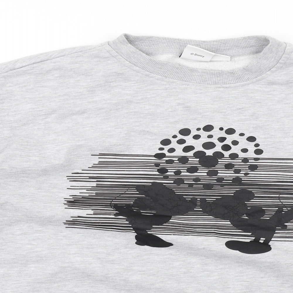 Disney Womens Grey Cotton Pullover Sweatshirt Size XS Pullover - Mickey Minnie Mouse