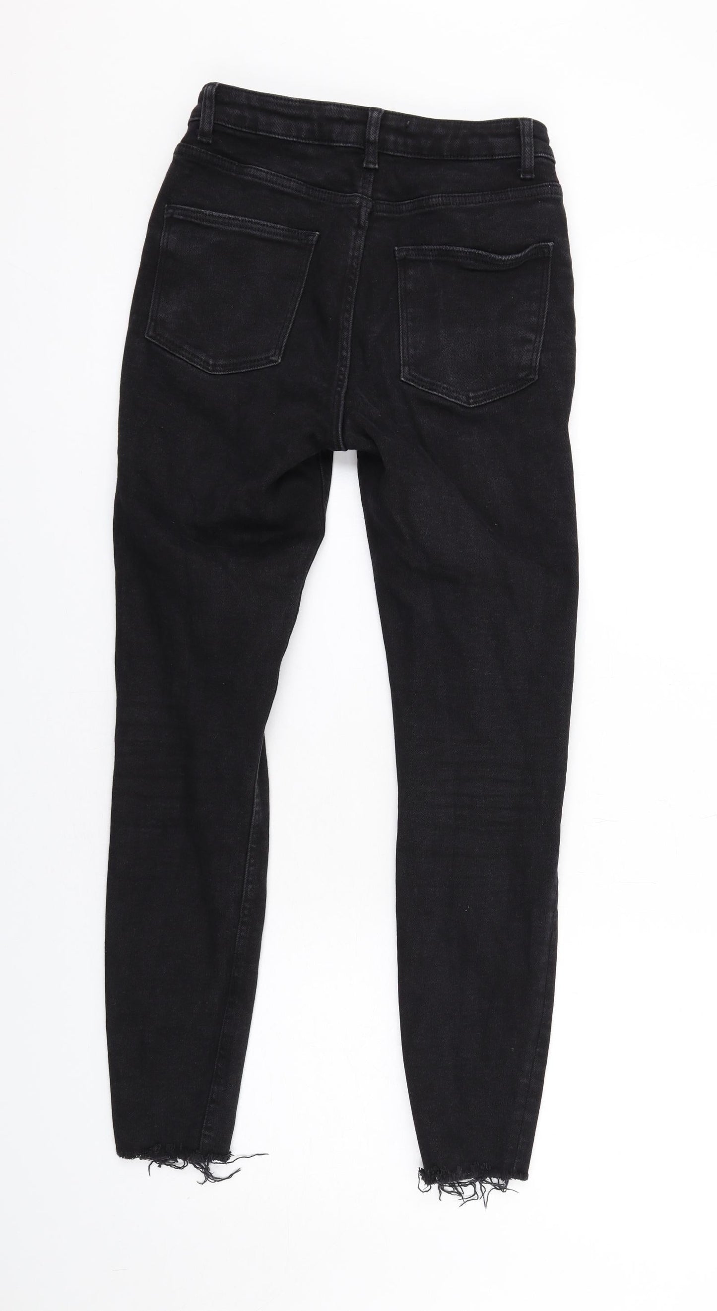 Denim & Co. Womens Black Cotton Skinny Jeans Size 10 L28 in Regular Button