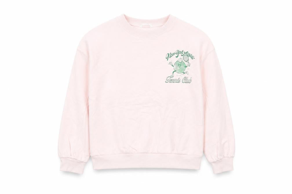 Marks and Spencer Girls Pink Cotton Pullover Sweatshirt Size 10-11 Years Pullover - New York Athletic